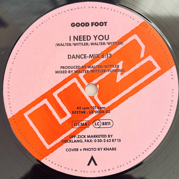 Good Foot – I Need You (UZ0004.02) (Second Hand)