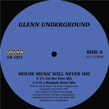 Glenn Underground - House Music Will Never Die (GR1221)