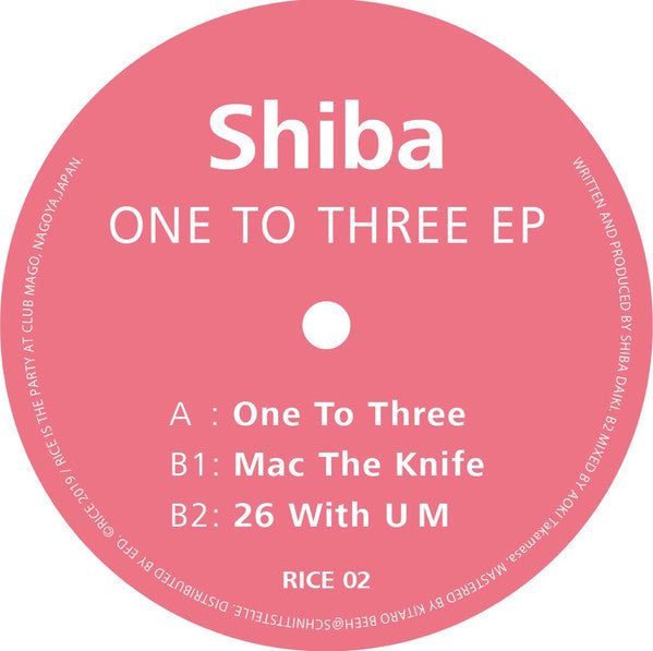 Shiba – One To Three EP RICE02 (Second Hand)